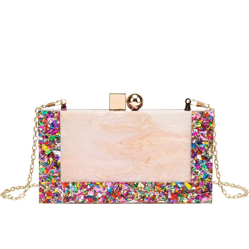 LETODE New acrylic contrast color stitching clutch for Women Wedding Party Clutch bag (5240-color) - Image 1